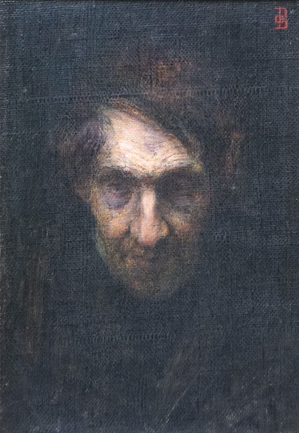Style of Rembrandt (Dutch, 1606-1669), oil on canvas, Portrait of a gentleman, indistinctly monogrammed upper right, 41 x 29cm, ornate gilt frame